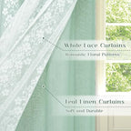 ASPMIZ Linen Kitchen Curtains Double Layer Kitchen Window Curtains 24 Inch - Image 2