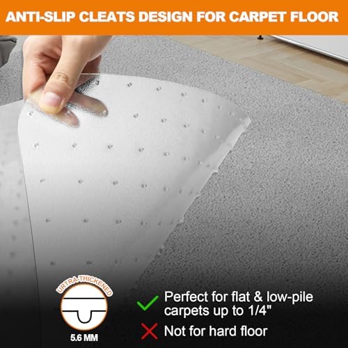Thickened Chair Mat for Carpet- Low Pile Carpet Protector for Office Computer - Image 5