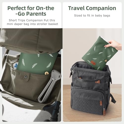 Baby Diaper Bag Organizer, Compact & Foldable Small Diaper and Wipes Pouch - Image 4