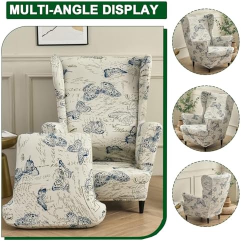 CRFATOP Wingback Chair Cover Butterfly Armchair Slipcover - Image 3