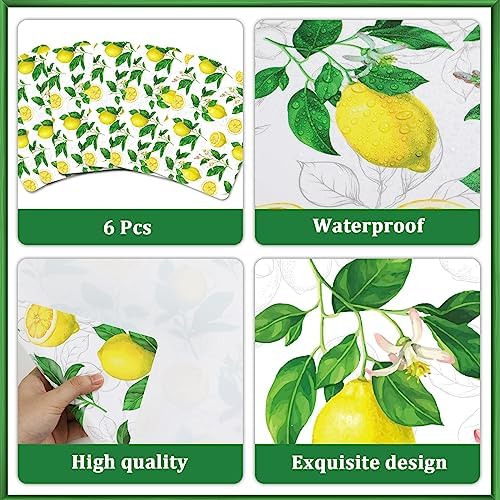 Lemon Placemats Set of 6 Summer Plastic Table Mat 17×13×0.04in - Image 4