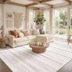 Nakagishi 8x12 Area Rugs Living Room: Washable Boho Large Neutral Soft - Image 2