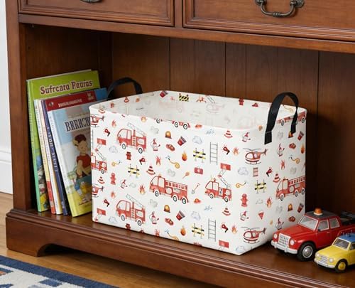Sanjiaofeng Rectangular Fire Engine Storage Basket, Kids Toy Storage Bin - Image 3