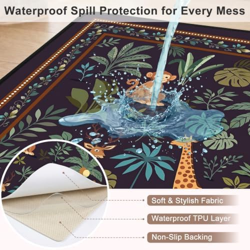Splat Mat for Under High Chair Waterproof Non Slip Floor Mat for Baby - Image 2