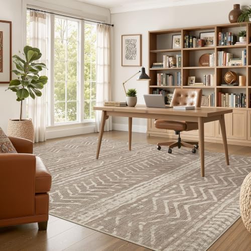 Nakagishi 6x10 Area Rugs Living Room: Washable Boho Large Neutral Soft - Image 5