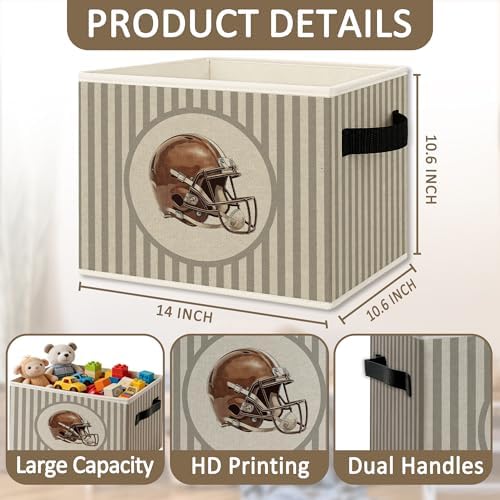 Vintage Football Helmet Boy Storage Bins Box - Image 6