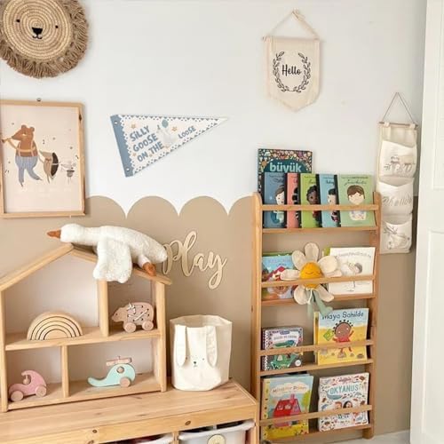 Kids Playroom Nursery Wall Decor Silly Goose Pennant Banner Flags - Image 4