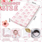 Smoothnovelty 3 Pcs Pink Bow Baby Changing Pad Covers, Changing Table Cover - Image 2