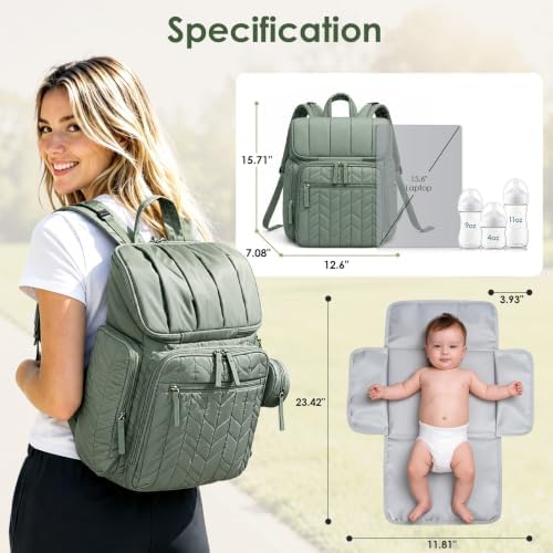 TOPEAST Diaper Bag Backpack, Large Travel Baby Bag - Image 2