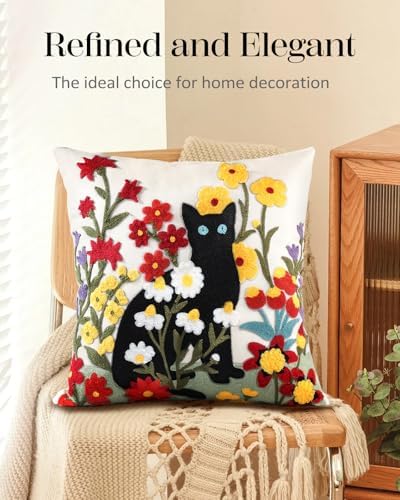 Embroidered Throw Pillow Cover, 18x18 Inch - Image 5