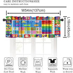 Alphabet ABC Kids Valance Curtain Colorful Cartoon Animal Learning Inspirational - Image 2
