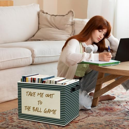 Vintage Baseball Nursery Storage Bins Box - Image 3