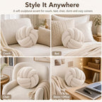 Petrella Beige Knot Pillow Ball, 8 Inch Decorative Pillow - Image 3