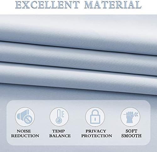 DONREN Light Blue Cerulean Window Curtain Valances - Image 2