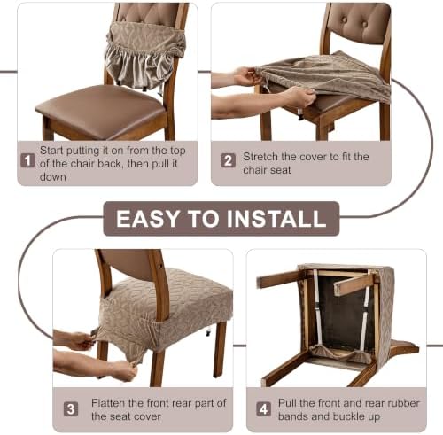 Genina Waterproof Chair Covers Set of 4, Dining Chair Cover - Image 5