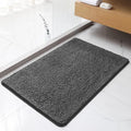 Chenille Bathroom Rug 24"x36" Dark Gray, Non-Slip Plush Bath Mat by Kildoss