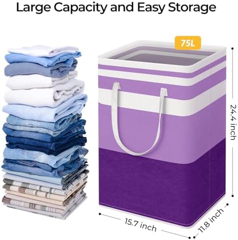 HomeHacks 2 Pack Laundry Baskets, Laundry Hampers Bags - Image 4