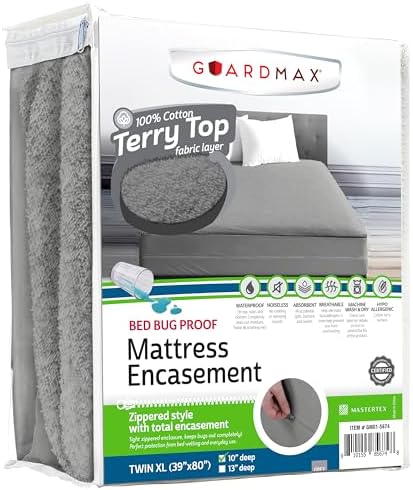 Guardmax Twin XL Mattress Encasement Zippered, 100% Waterproof Mattress by Guardmax