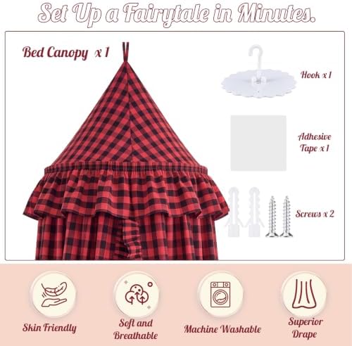 SmoothNovelty Gingham Plaid Bed Canopy - Image 3
