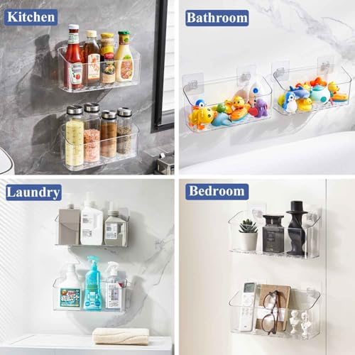Bath Toy Storage Holder, 2 Pack Clear Bathtub Shower Caddy Shower Organizer - Image 2