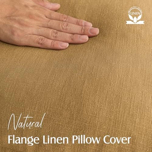 Foindtower Linen Solid Decorative Throw Pillow Covers 20x20 Honey Mustard - Image 2
