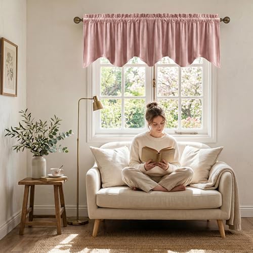 StangH Dusty Rose Valance for Windows 52x18 Inch, 1 Panel - Image 3