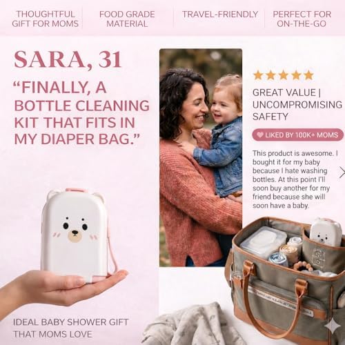 Travel Bottle Cleaner kit, 7in1 Baby Travel Gear Essential Silicone Travel - Image 4
