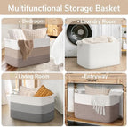 Goodpick Large Woven Blanket Basket 23.6" x 15.7" x 13.8" Cotton Rope Storage - Image 4