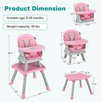 BABY JOY Baby High Chair, 8 in 1 Convertible Highchair - Image 6