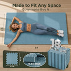 AIRHOP 18 PCS Gym Floor Mat, EVA Foam Puzzle Gym Mat, High-Density Interlocking - Image 2