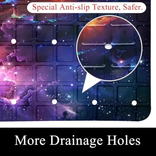 Bath Tub Shower Mat, Washable Bathtub Floor Mats, Suction Cups and Drain Holes - Image 2
