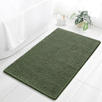 Chenille Bathroom Rug 36"x60" Loden Green, Large Plush Bath Mat by Kildoss