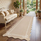 Garvee Scalloped Bow Runner Rug 2x6 Washable Kitchen Runner Rug Non-Slip by Garvee