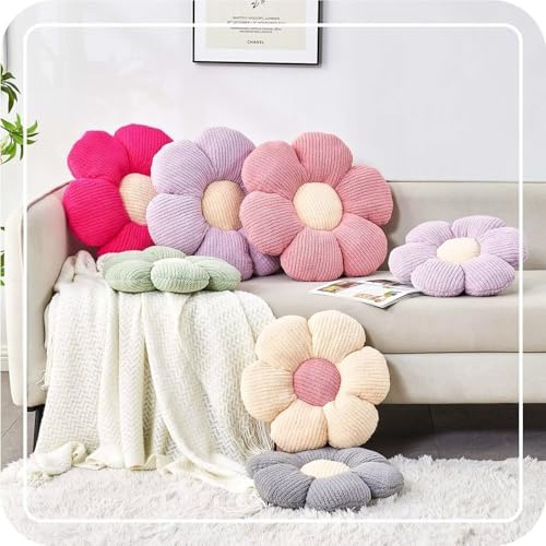 Kcvvcr Flower Throw Pillow, Soft White 17.7" Shaped Floor Pillow - Image 5