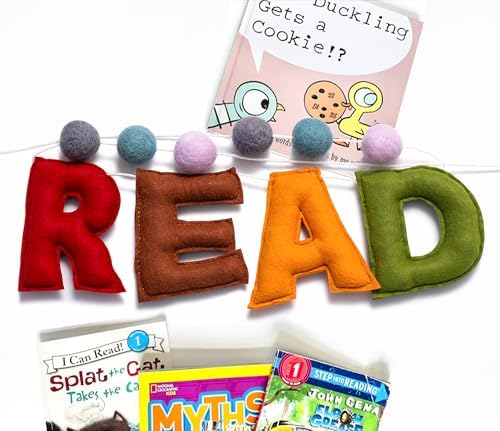 Read Sign - Boho READ Felt Garland Banner, Reading Corner Decor - Image 5