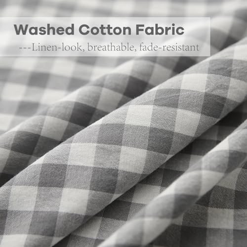 2 Pack Grey White Gingham Ruffle Throw Pillow Covers 18"x18" - Image 5
