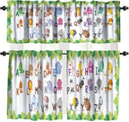ABC Alphabet Curtains Valance, Cartoon Colorful Animals School Education by Unknown