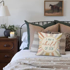 Boho Christian Pillow Covers 18x18, Christian Nursery Decor, Boho I am a Child - Image 3