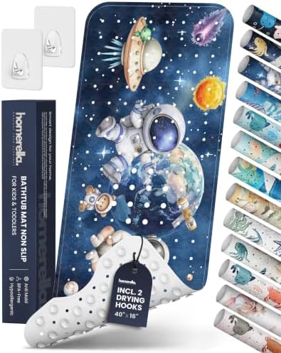 homerella Bathtub Mat Non Slip Kids 40x16 Baby Bath Mat Non Slip Anti Mold by Homerella