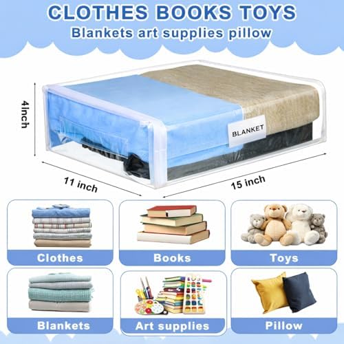 Kenning 20 Pcs Clear Zippered Storage Bags - Image 2