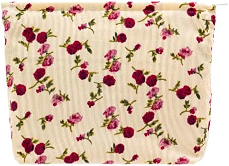 PAZIMIIK Makeup Bag Large Zipper Corduroy Make Up Pouch by PAZIMIIK