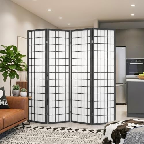 Room Divider, 4 Panel Folding Privacy Divider Portable Room Separating Dividers - Image 2