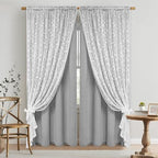ASPMIZ Linen Curtains for Bedroom, Double Layered Boho Curtain 84 Inch Length 2 by ASPMIZ