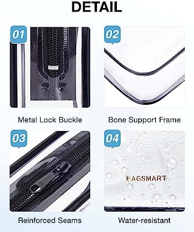 BAGSMART Clear Toiletry Bag 2-Pack TSA Approved Water-Repellent - Image 4