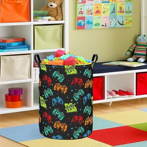 QUEENLALA Foldable Waterproof Round Fabric Laundry Basket Home - Image 7