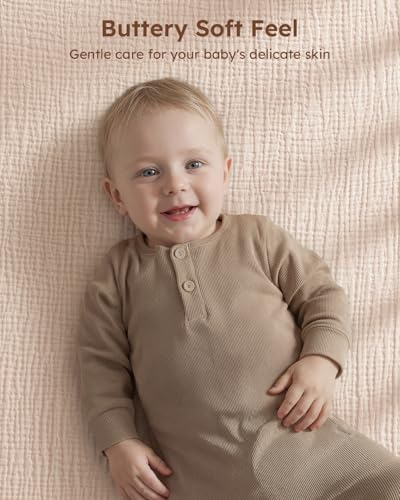 Unnivoll Muslin Crib Sheets for Boys Girls, 100% Cotton Fitted Crib Sheet 2 - Image 7