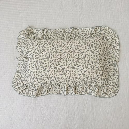 BuLuTu Blue Floral Soft Cotton Pillowcase Standard Size, 1 Pack - Image 4
