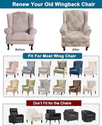 CRFATOP Wingback Chair Covers Wing Armchair Slipcovers - Image 4