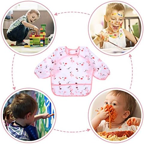 Accmor 3 Pack Long Sleeve Bibs, Baby Smock Waterproof Sleeved Bib Smock - Image 6