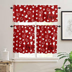 Vandarllin Red Valentine's Day Kitchen Curtains and Valances Set, Valentines - Image 2